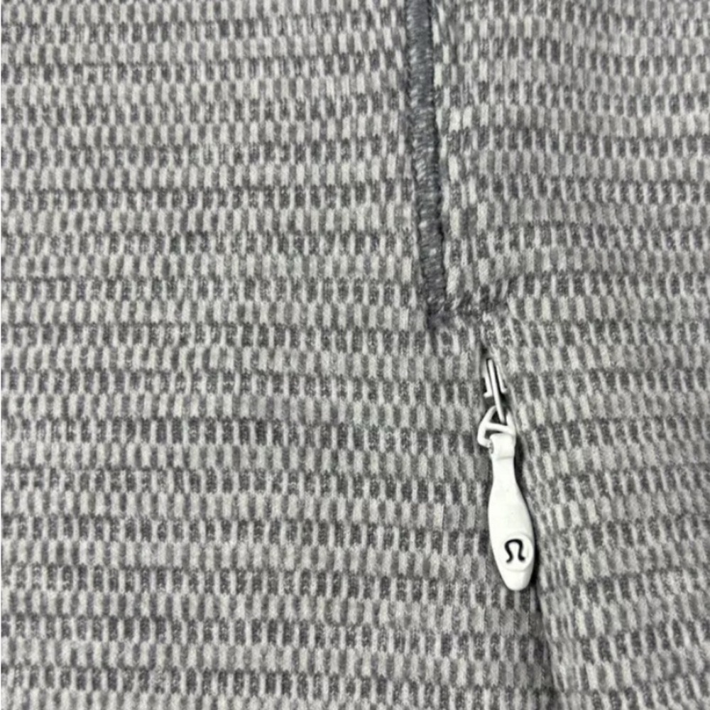 🍋🍋Lululemon Runderful 1/2 Zip Mini Check Pique White Heathered Slate / Slate - Picture 3 of 5
